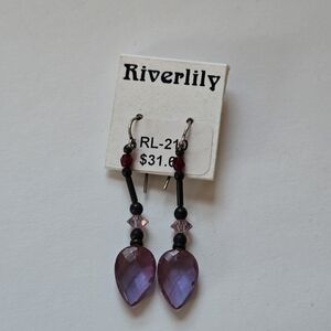 NWT Riverlily Purple Earrings
